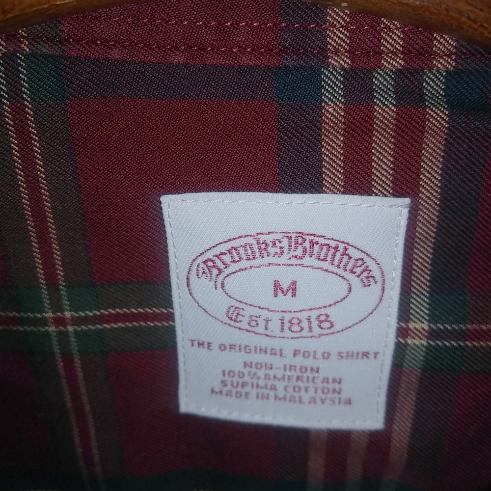 Brooks Brothers M Mens Pima Cotton Red Plaid Button Down Shirt - Picture 8 of 8